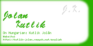 jolan kutlik business card
